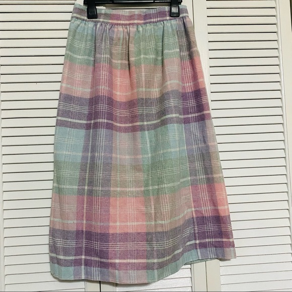 Vintage pastel plaid skirt - Picture 4 of 5
